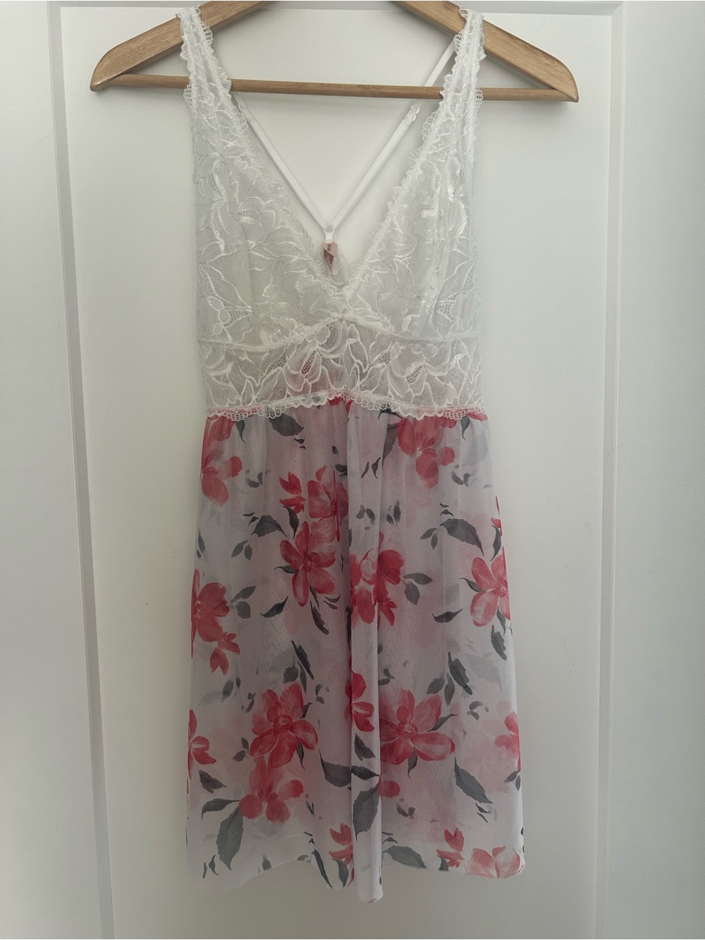 NWT Floral Lace Babydoll Chemise Nightdress Lingerie Slip Gown Intimates - Picture 4 of 12